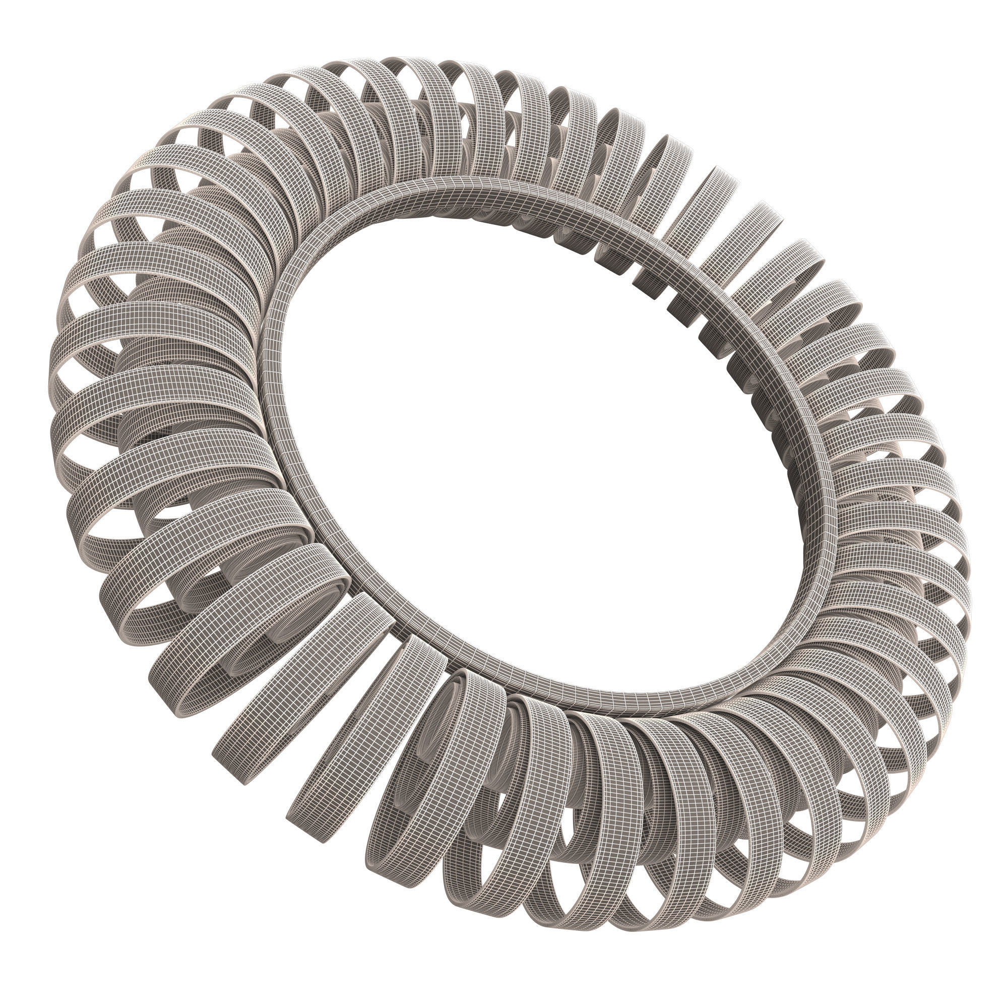 Wire Wheel Wall Mirror Low-poly 3D model_7