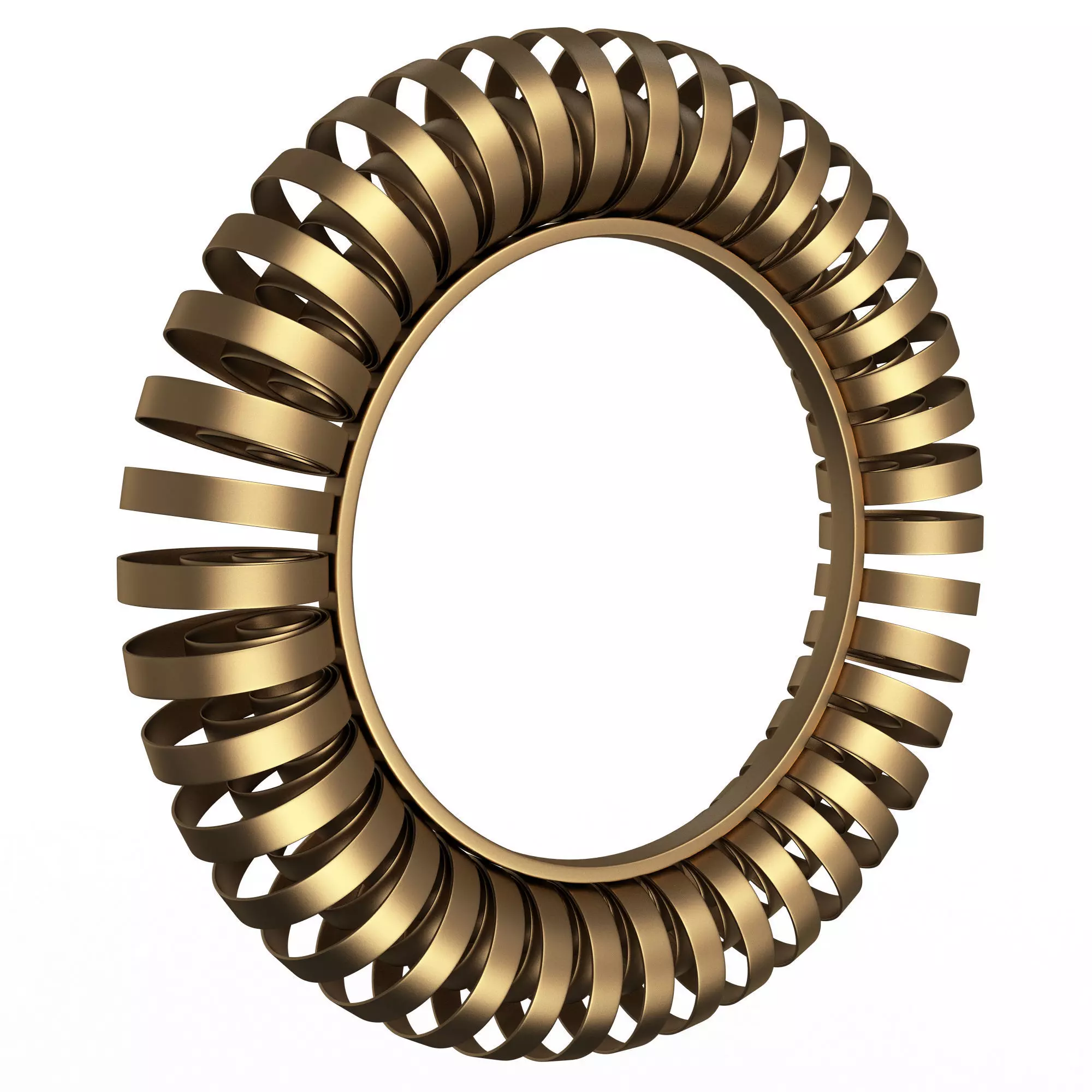 Wire Wheel Wall Mirror Low-poly 3D model_0