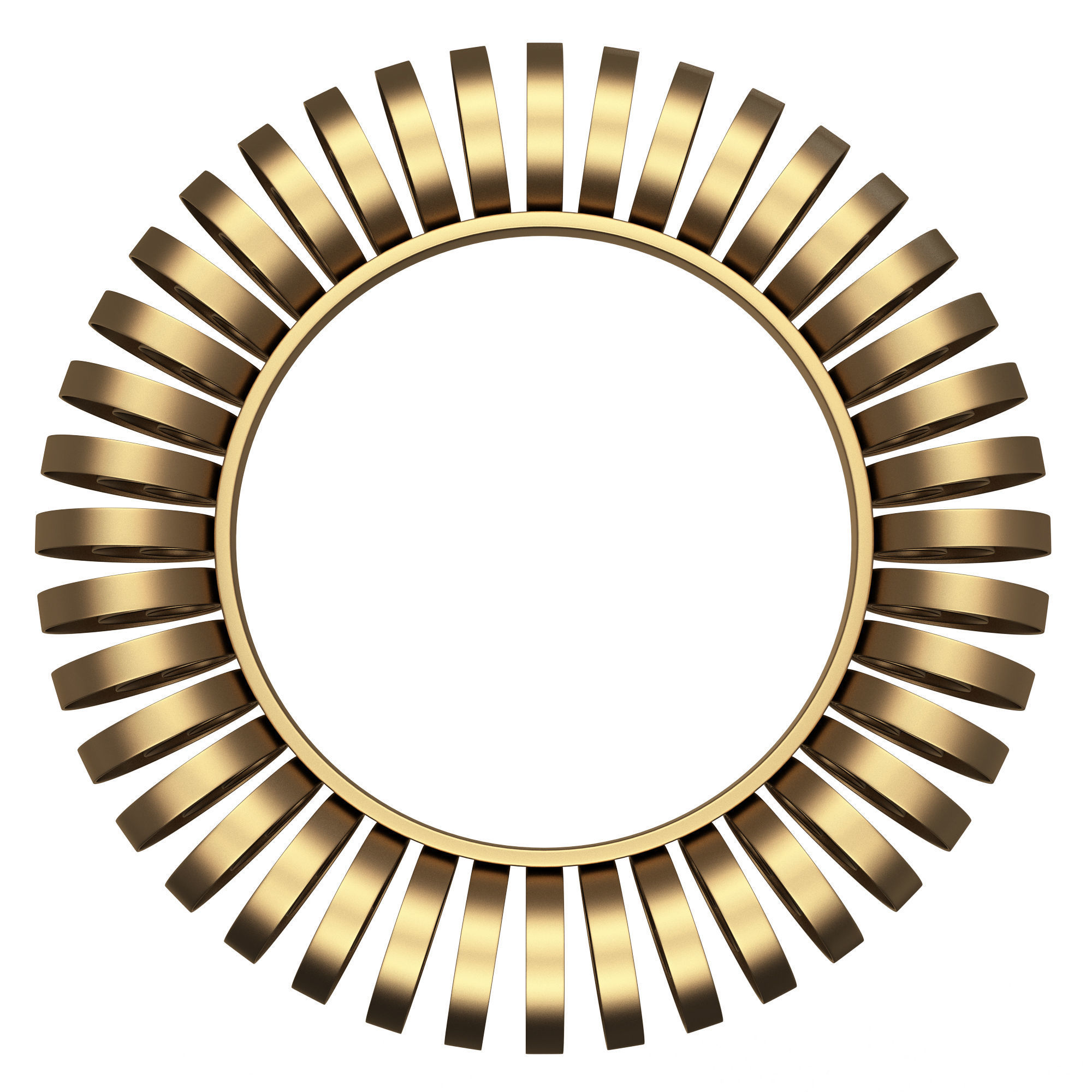 Wire Wheel Wall Mirror Low-poly 3D model_5