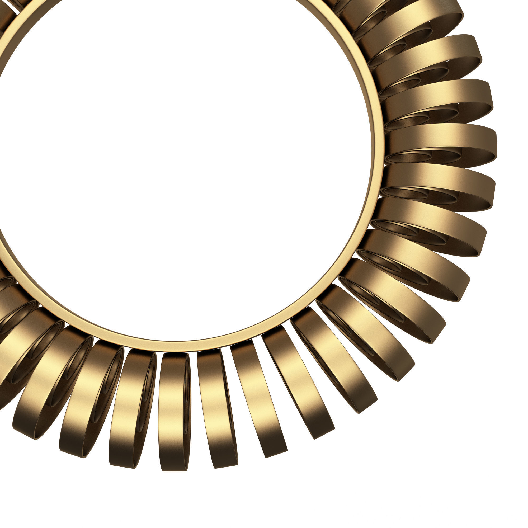 Wire Wheel Wall Mirror Low-poly 3D model_4