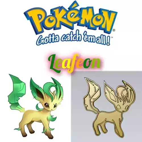 Amazing Pokemon Leafeon Cookie Cutter Stamp Cake Decorating  3D model