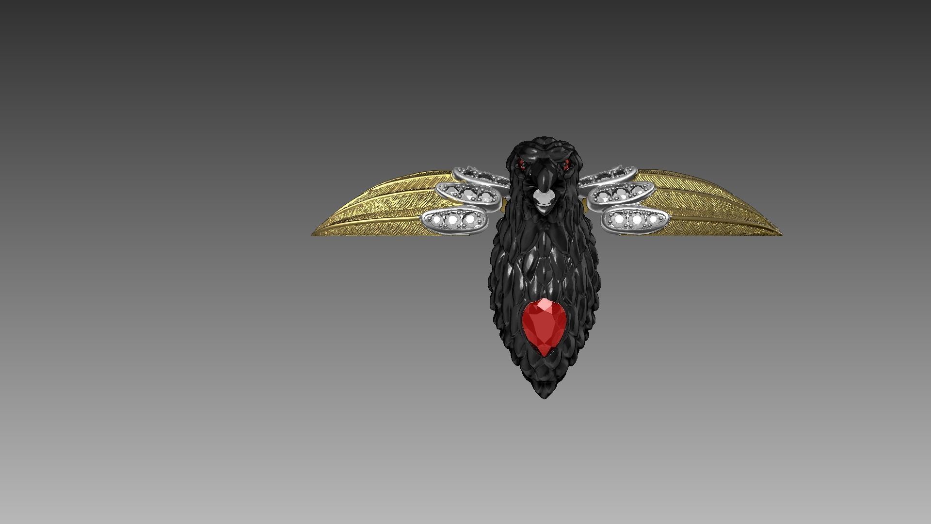 Eagle Pendant movable wings 3D print model_1