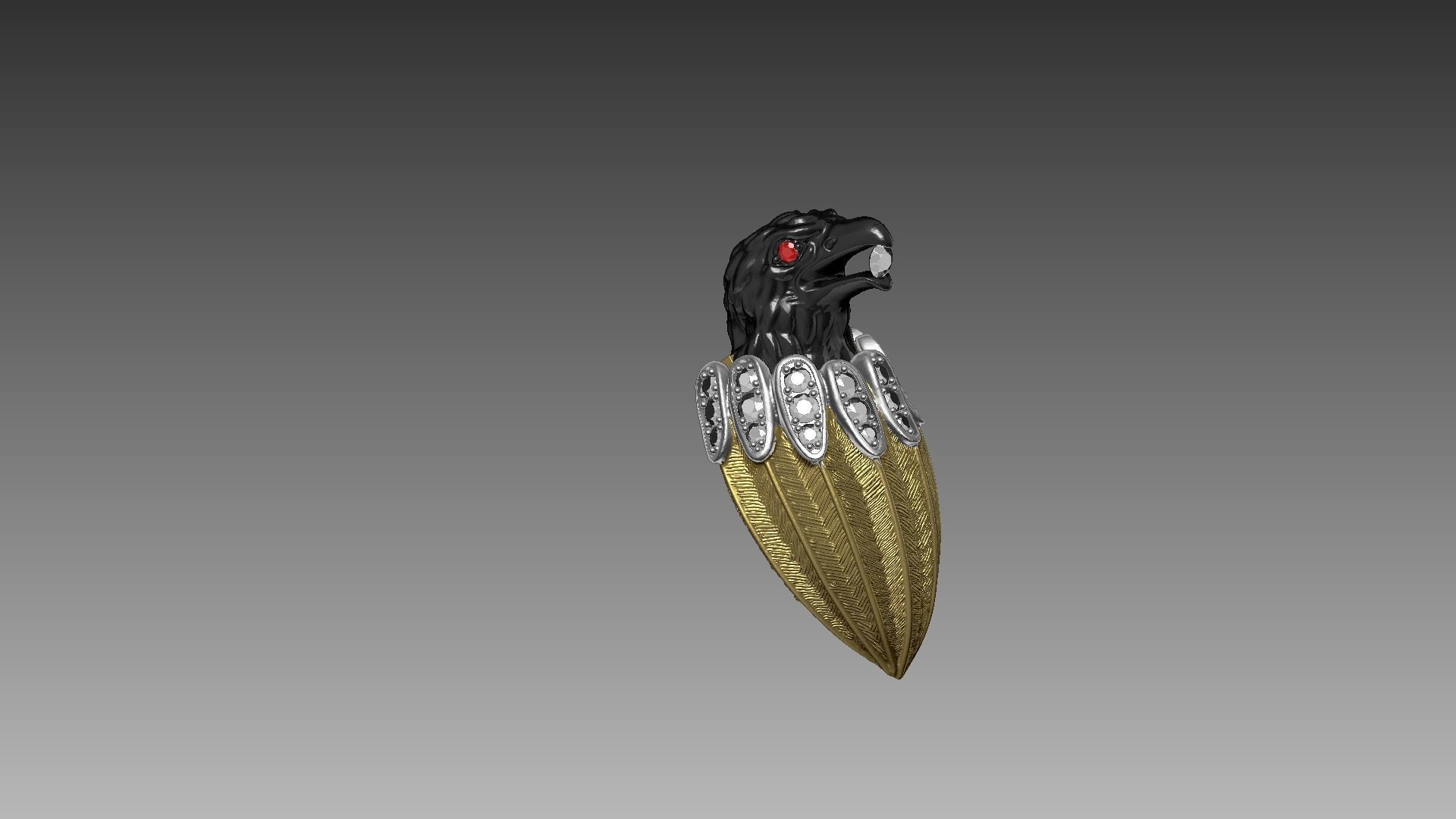 Eagle Pendant movable wings 3D print model_3