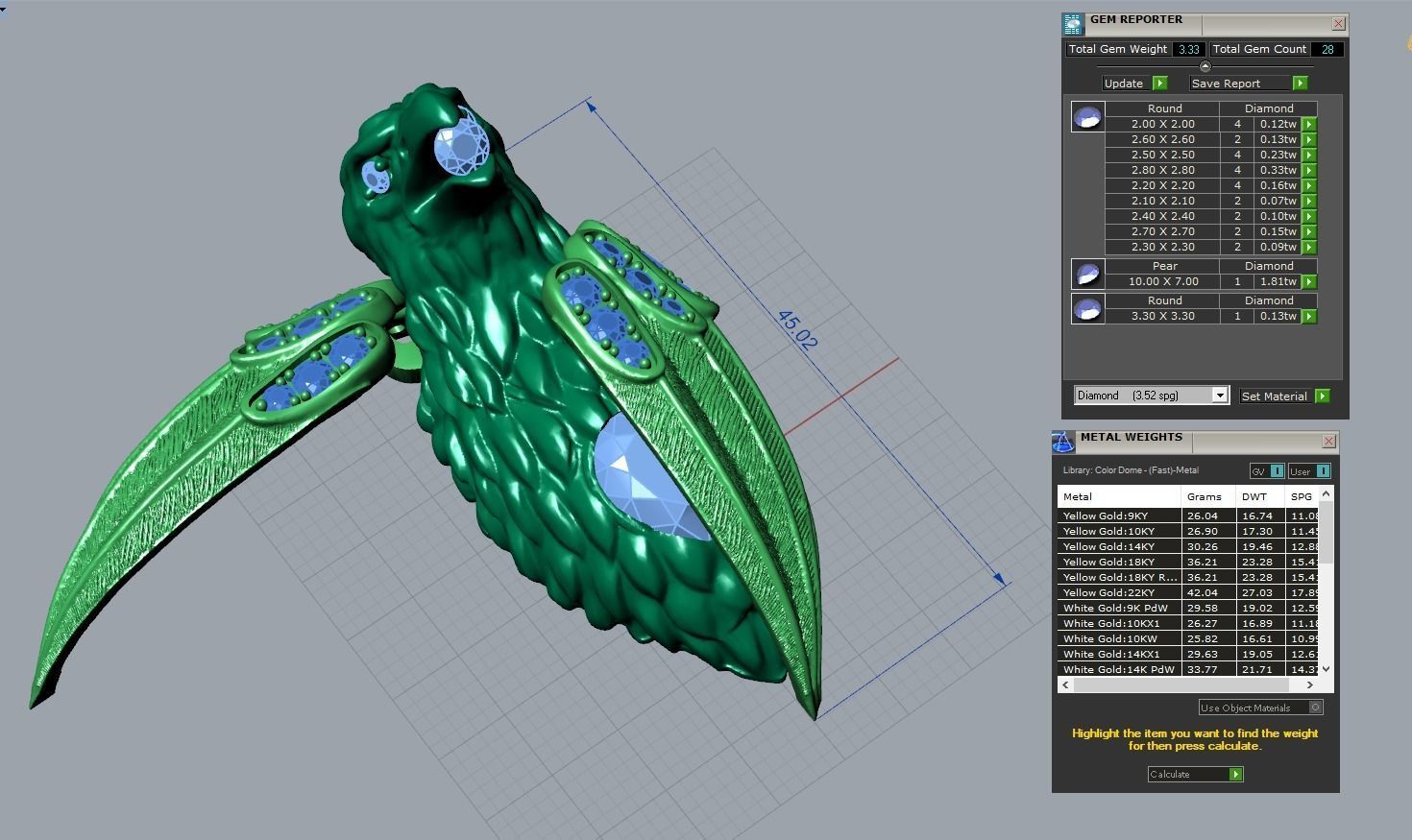 Eagle Pendant movable wings 3D print model_6