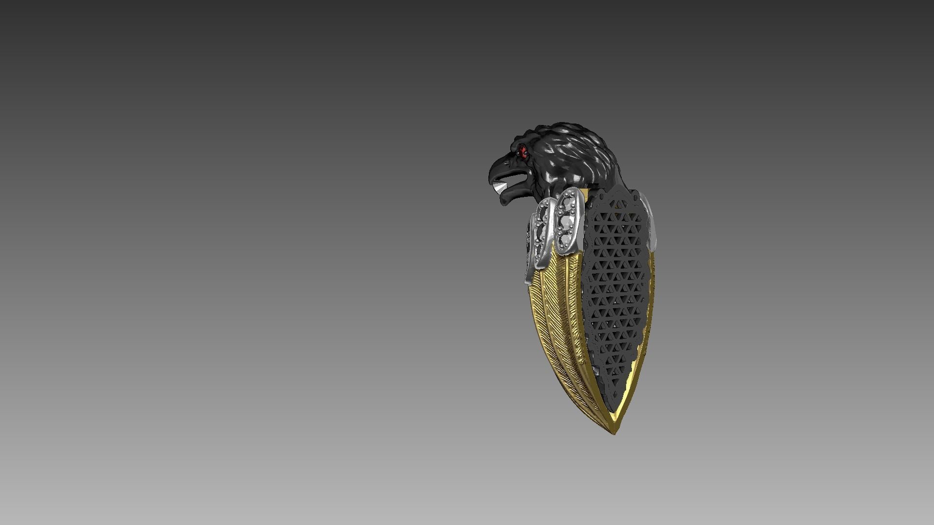 Eagle Pendant movable wings 3D print model_4
