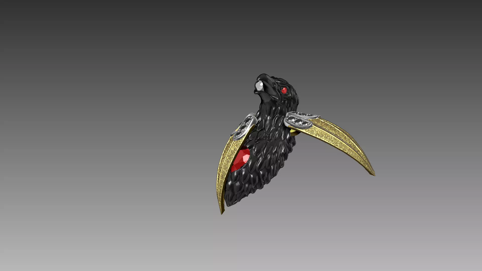 Eagle Pendant movable wings 3D print model_0