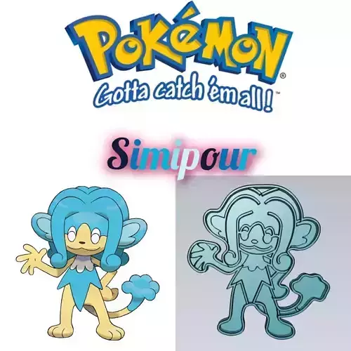 Amazing Pokemon Simipour Cookie Cutter Stamp Cake Decorating  3D model