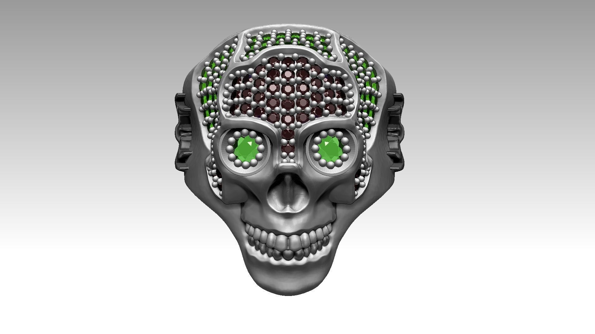 Skull and spider ring 3D print model_2
