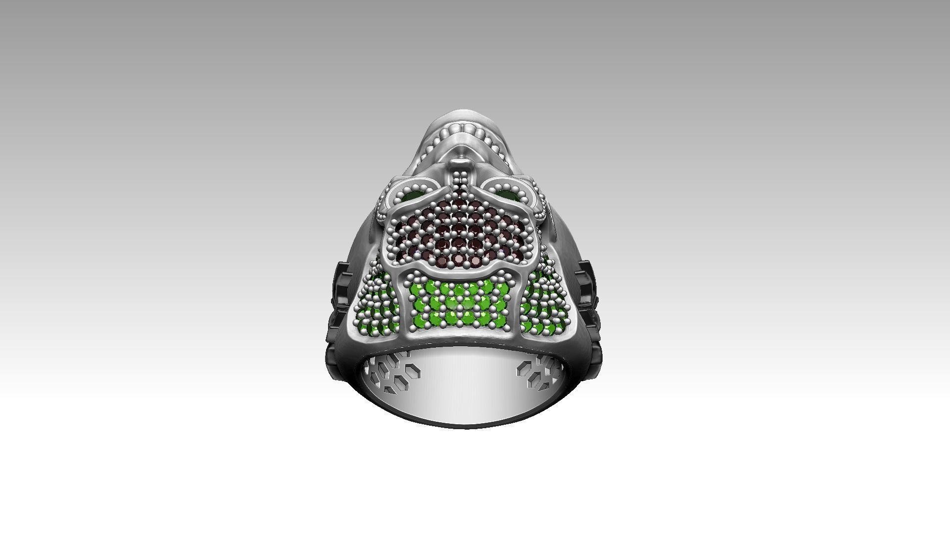 Skull and spider ring 3D print model_5