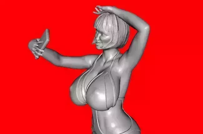 girl smile selfie boobs 3D print model