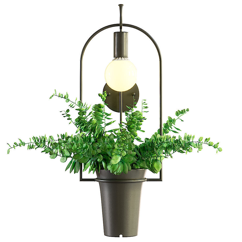 Warmlydecor Brielle modern nordic planter wall lamp 3D model_2