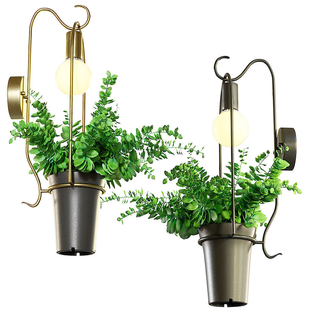 Warmlydecor Brielle modern nordic planter wall lamp 3D model_4