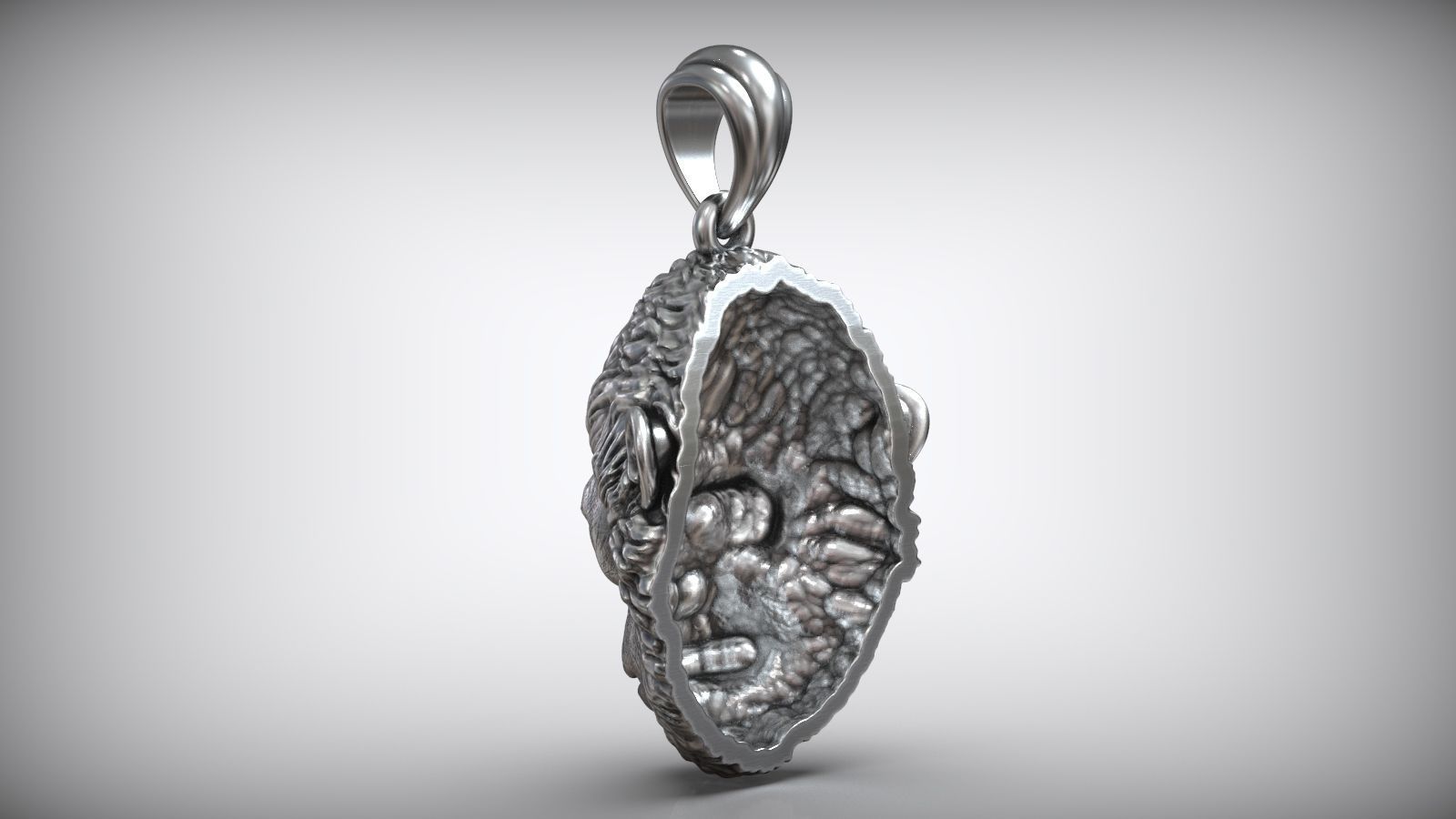 African Black Gorilla Monkey King Pendant 3D print model_4