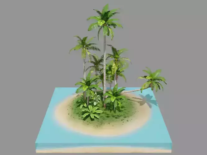 island with palm trees