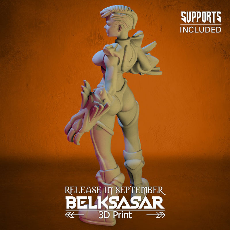 Dune Fighter Girl 3D print model_16