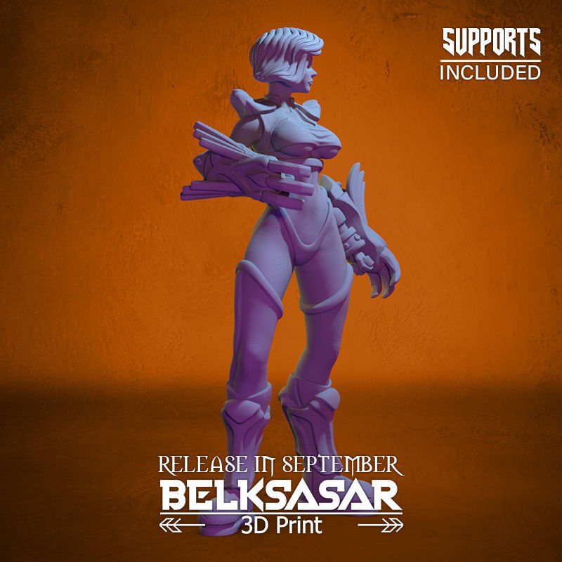 Dune Fighter Girl 3D print model_6