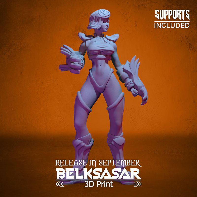 Dune Fighter Girl 3D print model_7