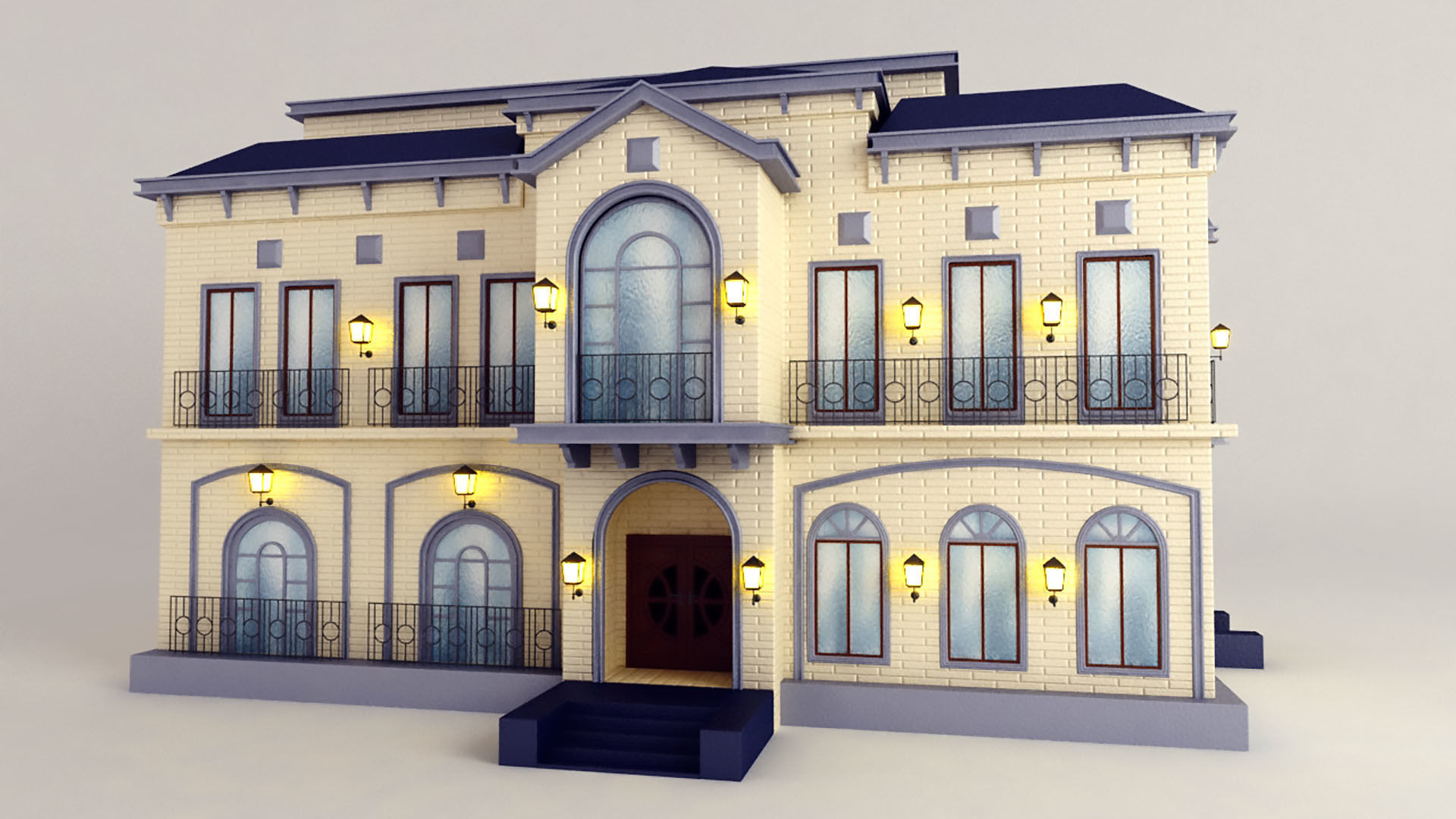Two Houses  3D model_1