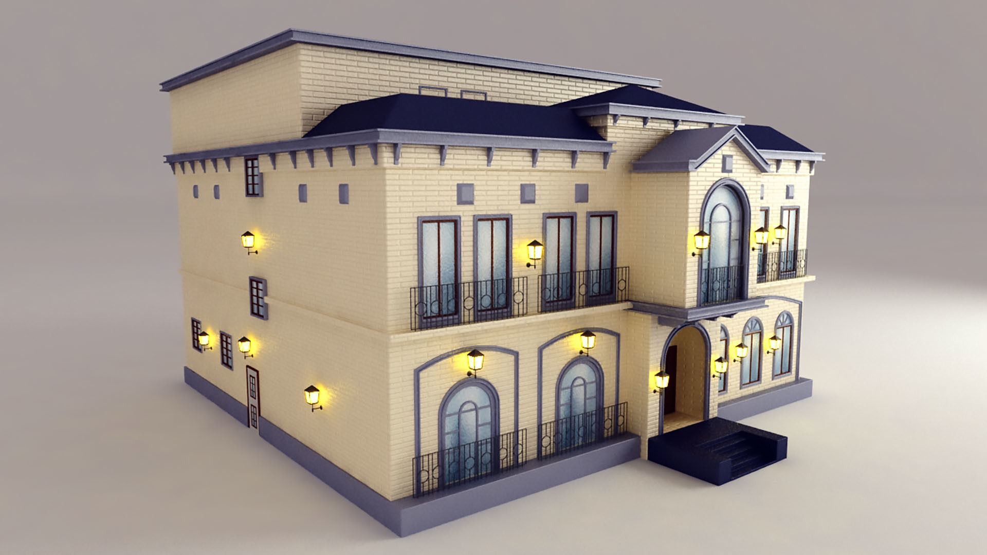 Two Houses  3D model_3