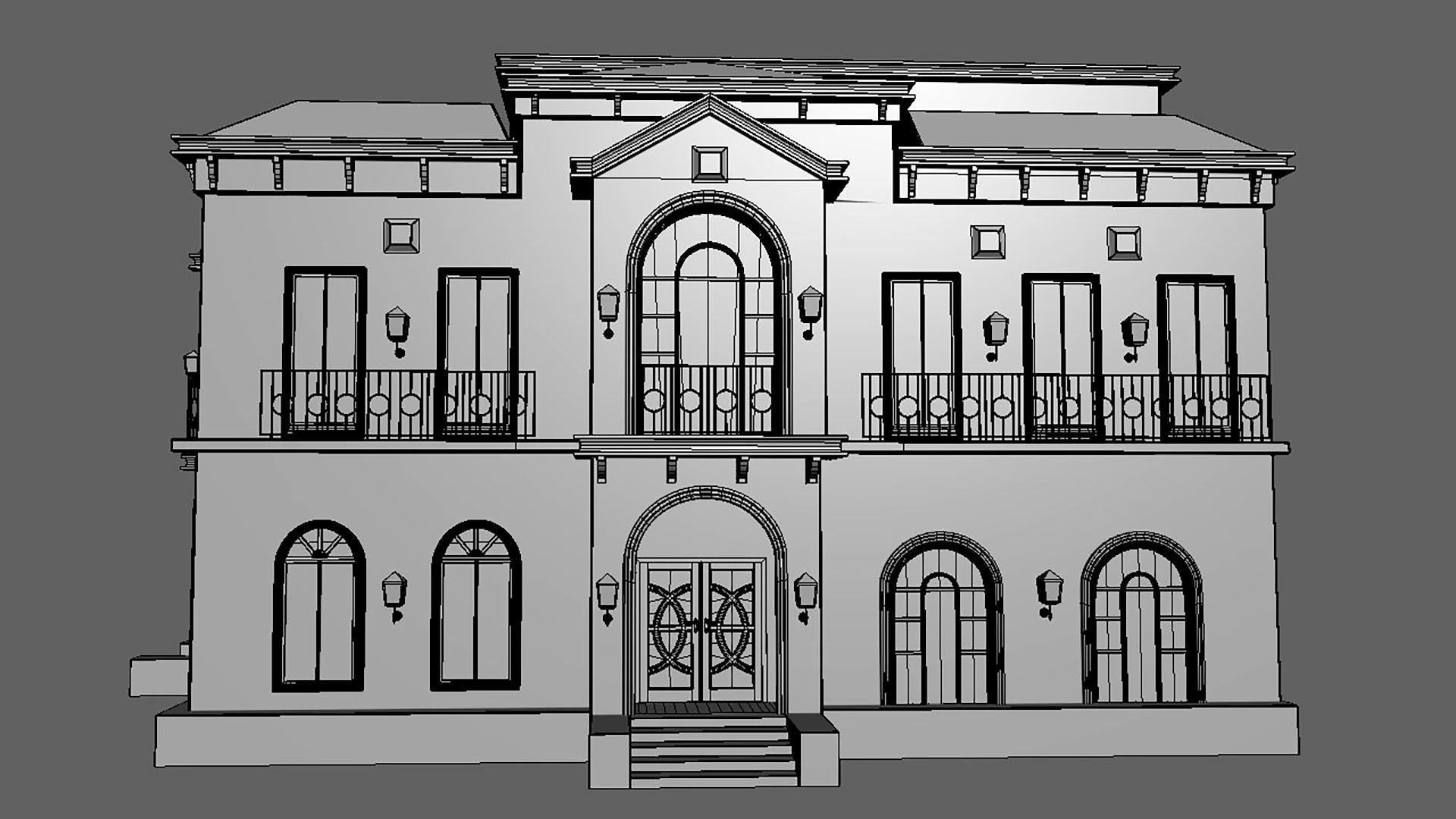 Two Houses  3D model_8