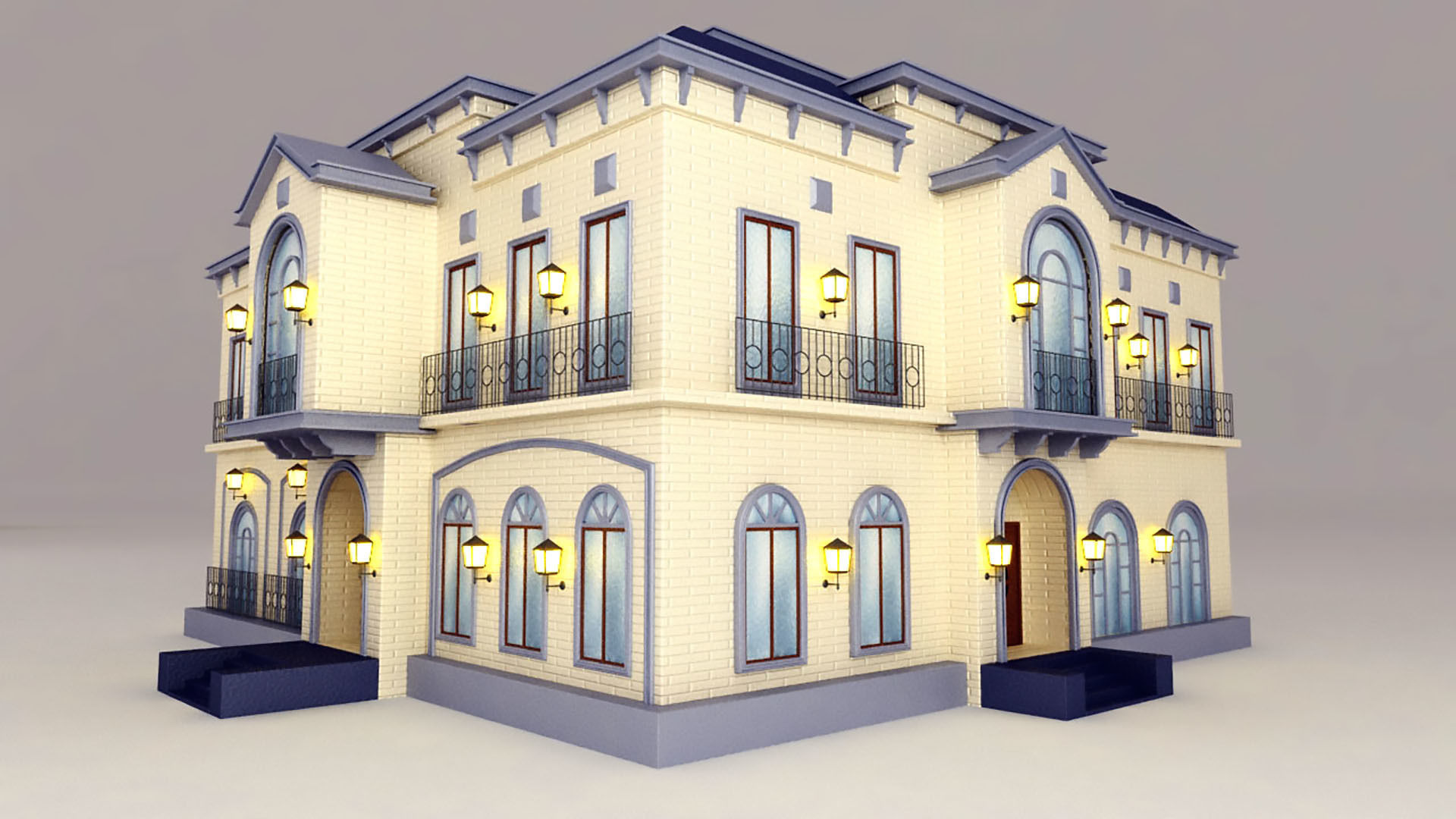 Two Houses  3D model_2