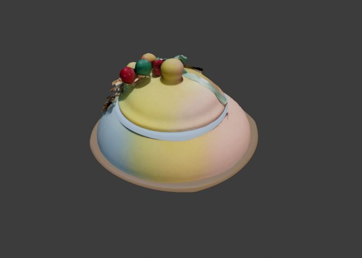 Decorative vase cover lid with gradient color ribbon and fruit 3D model_5