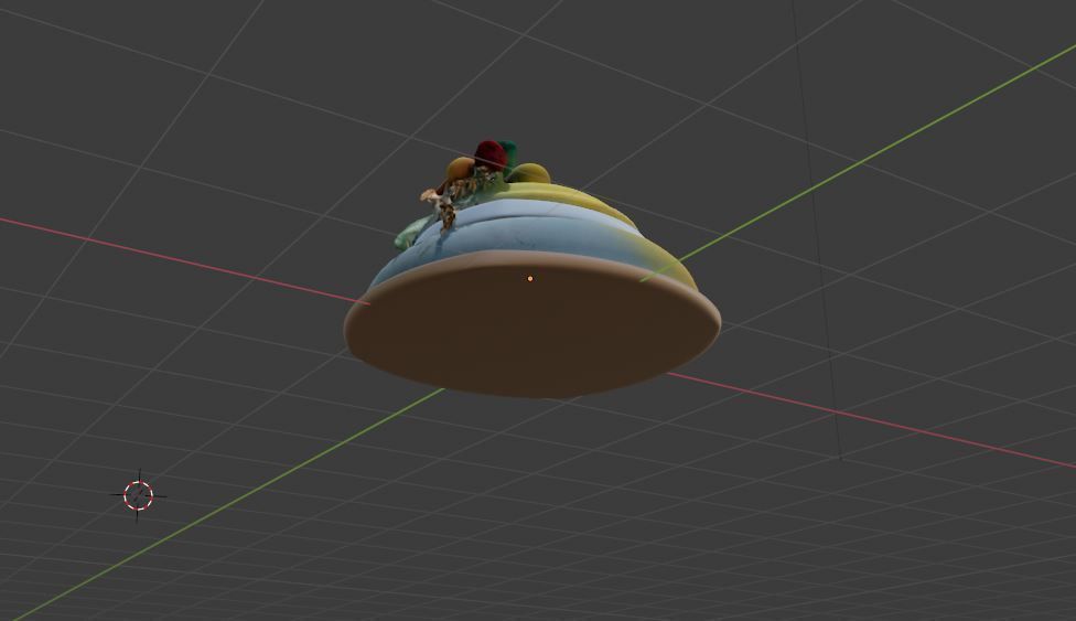 Decorative vase cover lid with gradient color ribbon and fruit 3D model_7