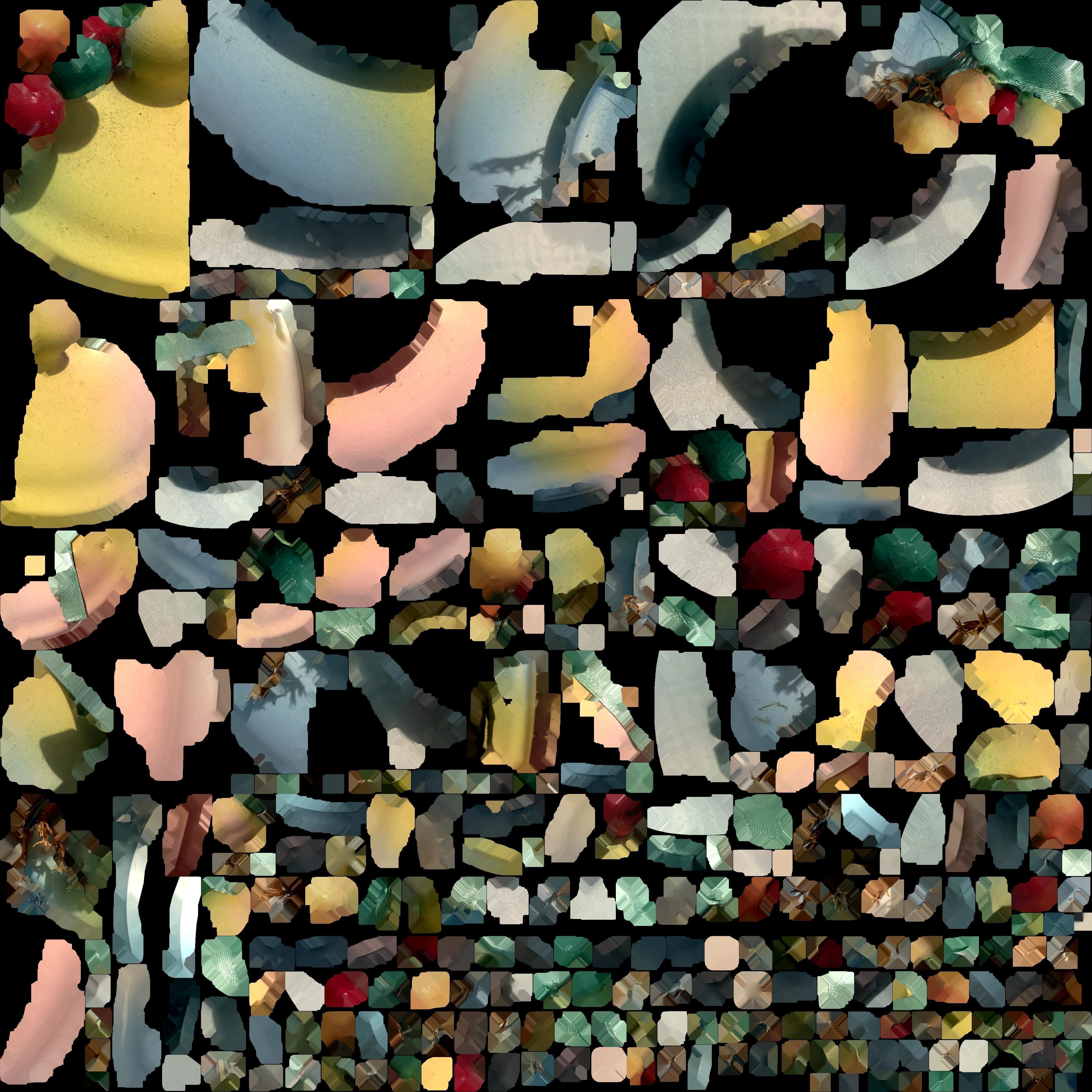 Decorative vase cover lid with gradient color ribbon and fruit 3D model_9