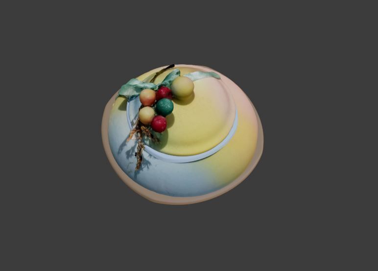 Decorative vase cover lid with gradient color ribbon and fruit 3D model_4