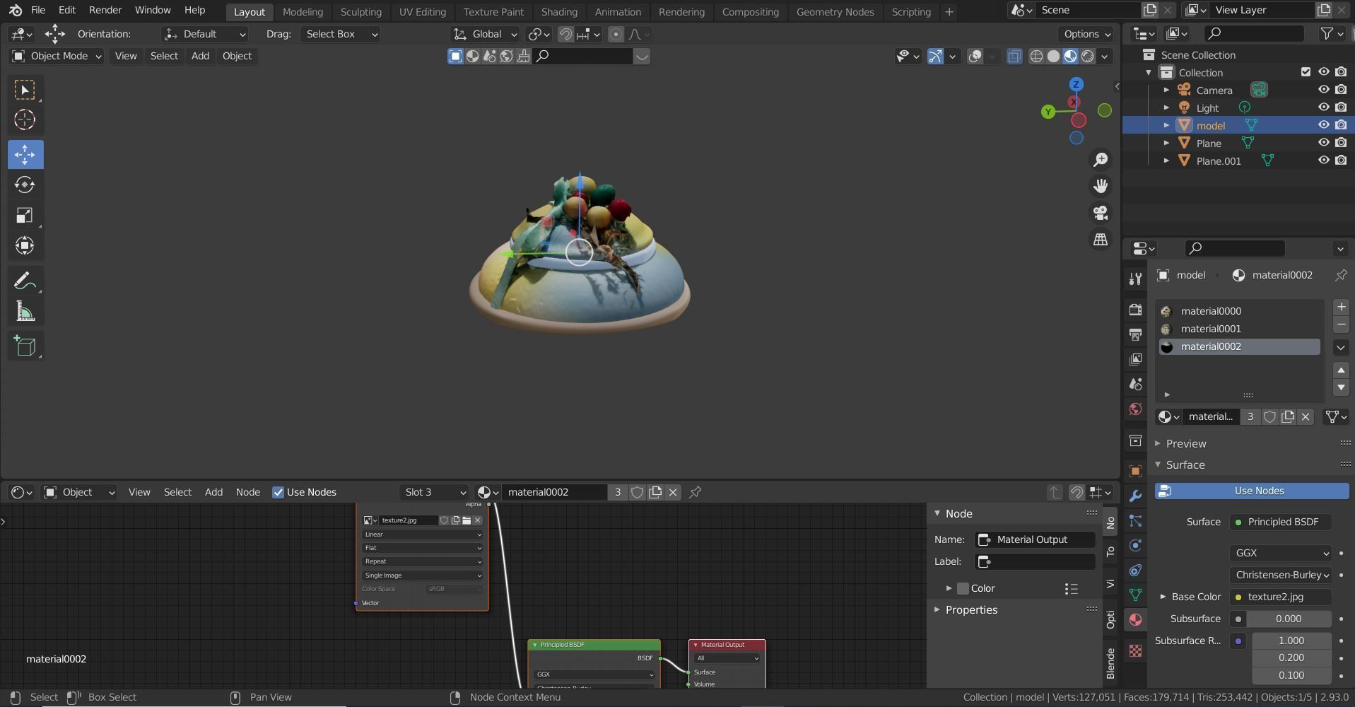 Decorative vase cover lid with gradient color ribbon and fruit 3D model_1