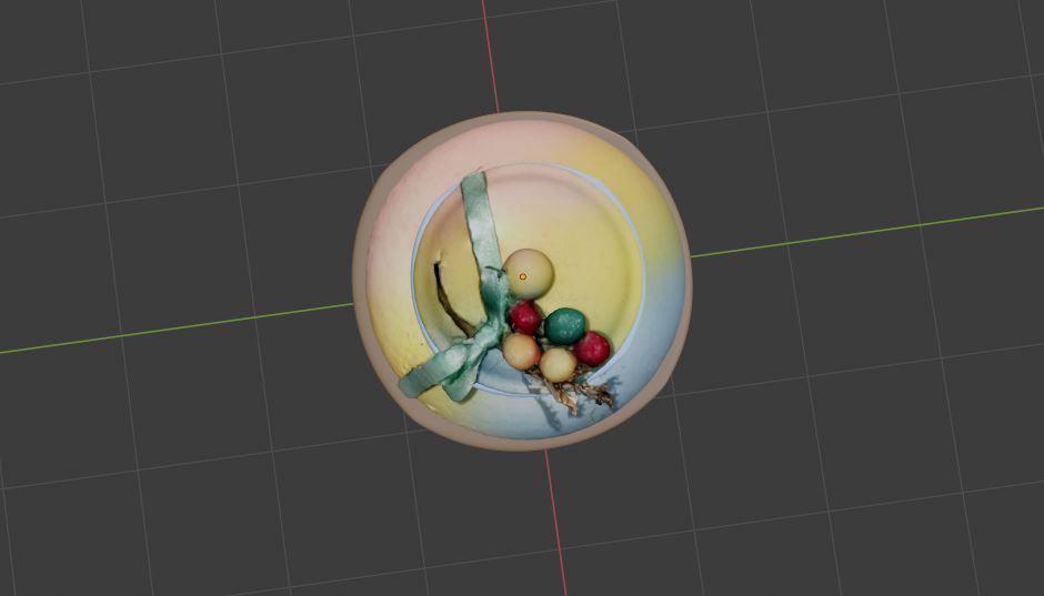 Decorative vase cover lid with gradient color ribbon and fruit 3D model_3