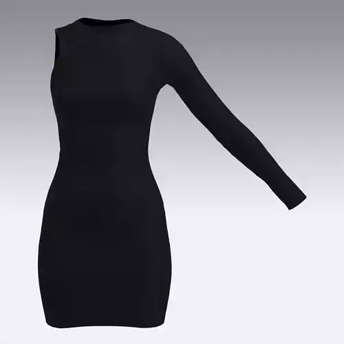 DRESS ONE SHOULDER BLACK SMALL DRESS LOOK STYLE