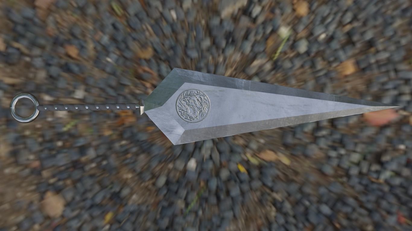 Ninja Kunai Low-poly 3D model_1