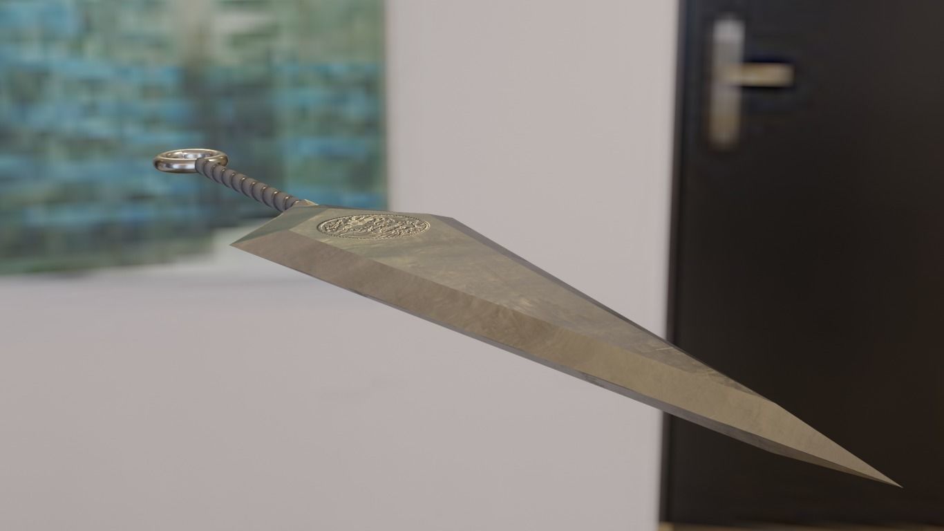Ninja Kunai Low-poly 3D model_11