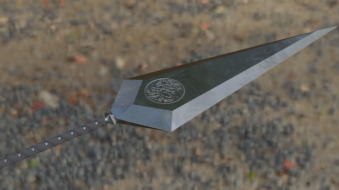 Ninja Kunai Low-poly 3D model_3