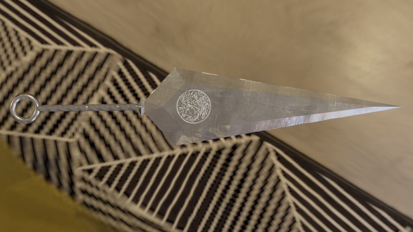 Ninja Kunai Low-poly 3D model_8