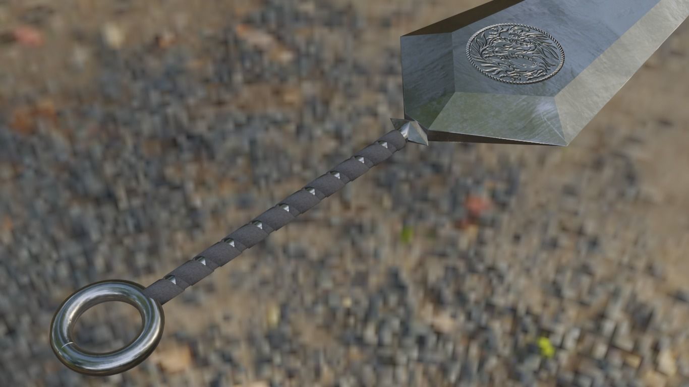 Ninja Kunai Low-poly 3D model_6