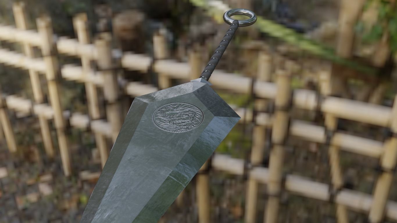 Ninja Kunai Low-poly 3D model_7