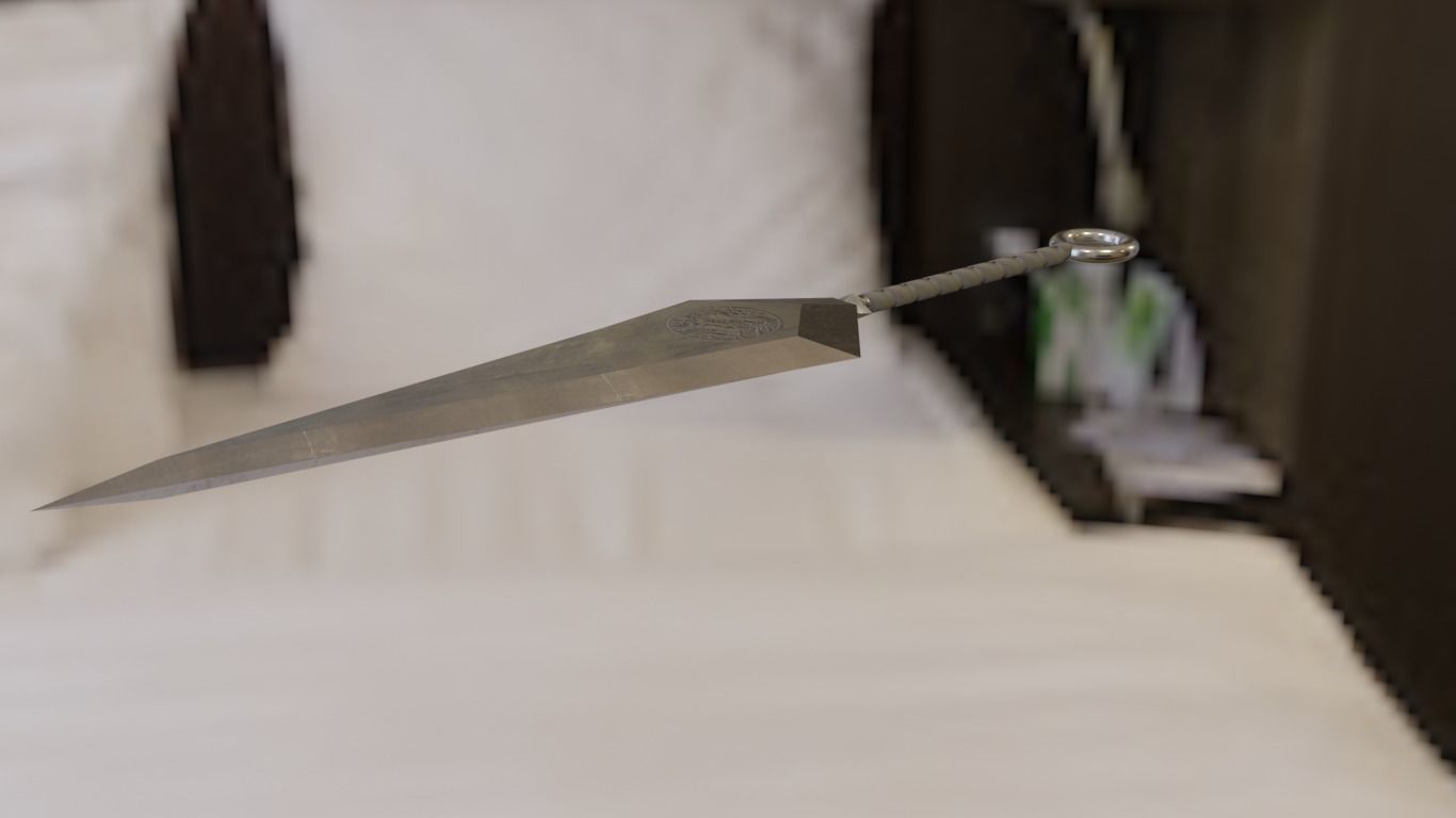 Ninja Kunai Low-poly 3D model_12