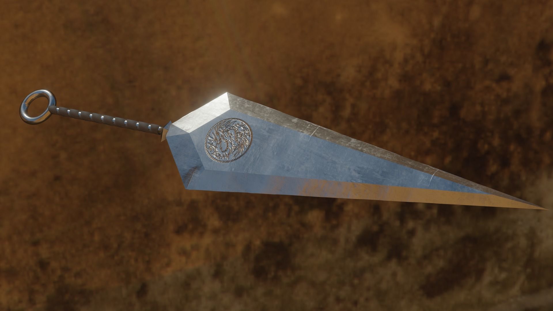 Ninja Kunai Low-poly 3D model_22