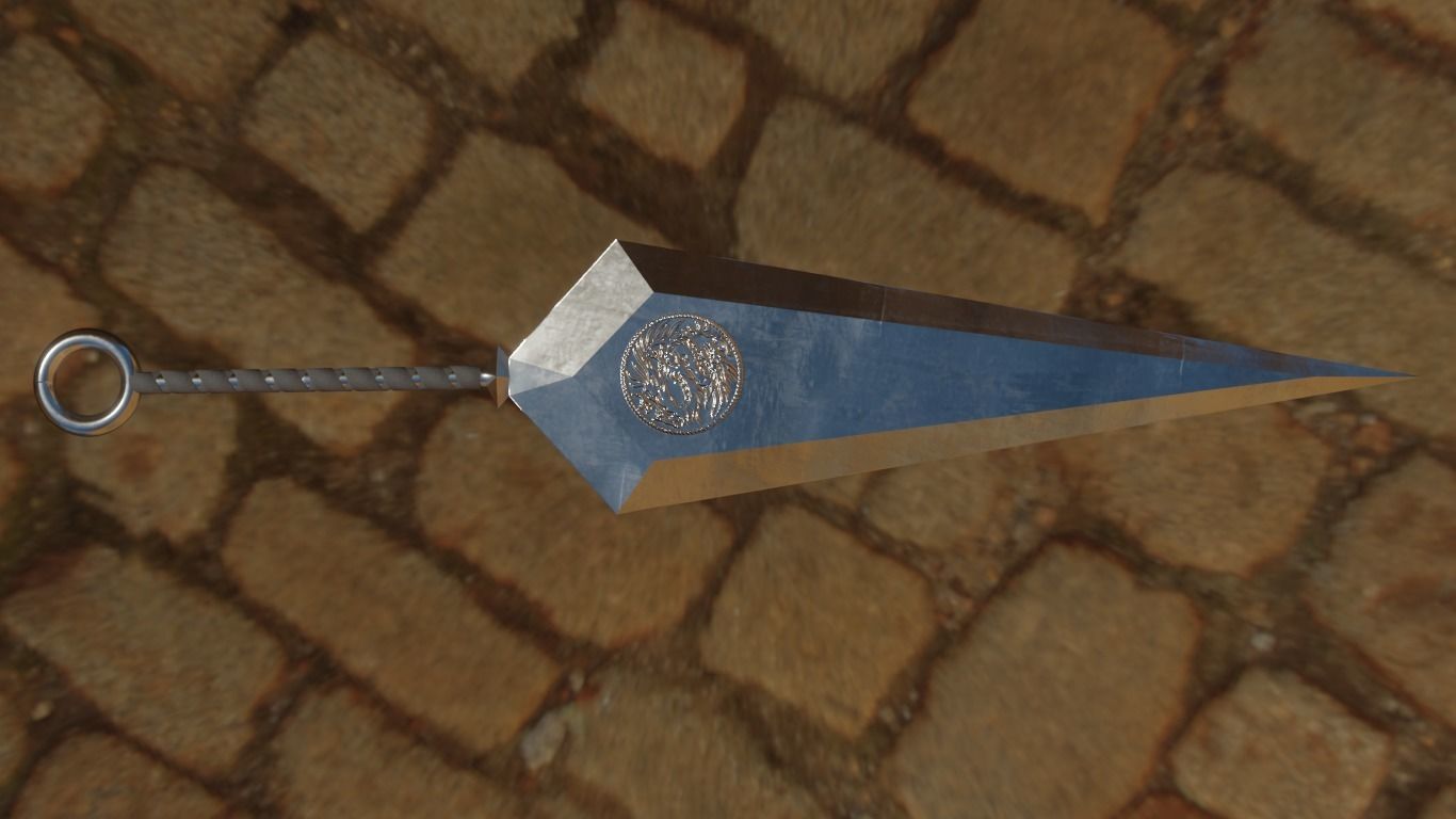 Ninja Kunai Low-poly 3D model_15