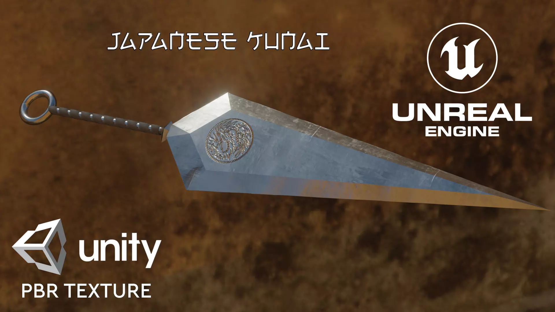 Ninja Kunai Low-poly 3D model_0