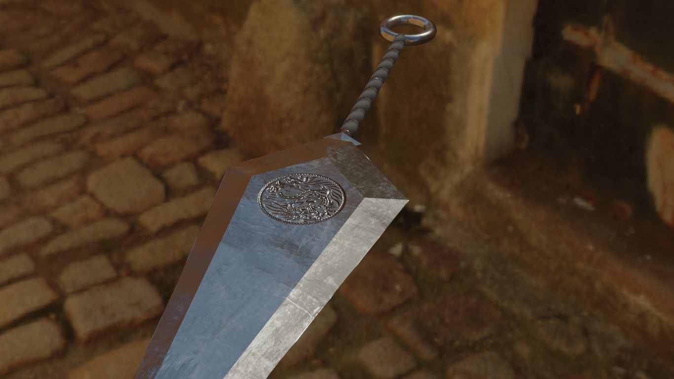 Ninja Kunai Low-poly 3D model_21