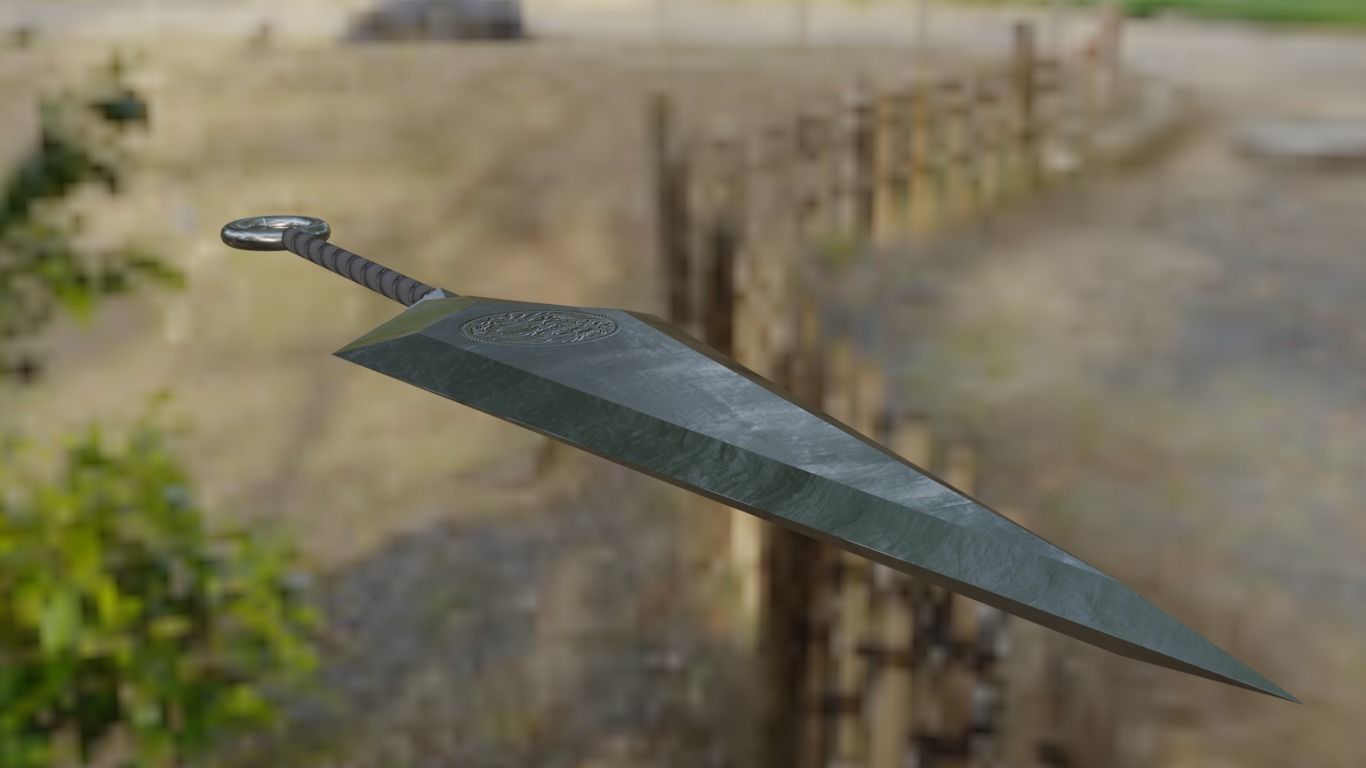 Ninja Kunai Low-poly 3D model_4