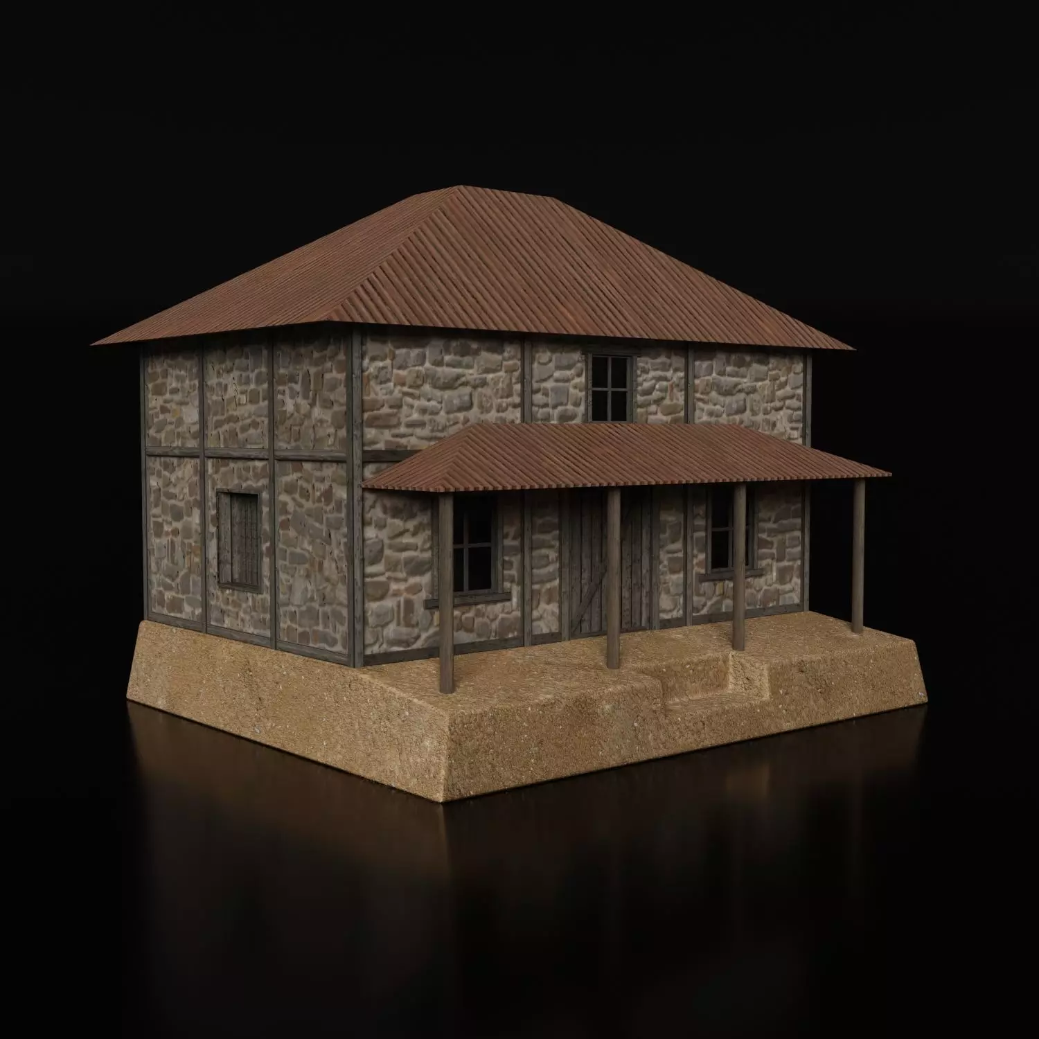 The Medieval House - Game Ready Medieval House - Low-poly 3D model_0