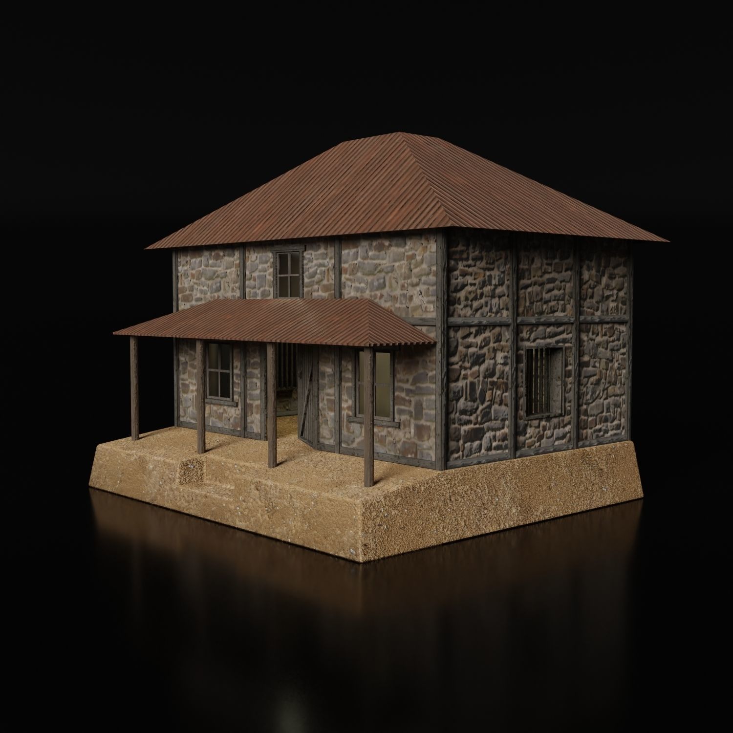 The Medieval House - Game Ready Medieval House - Low-poly 3D model_2