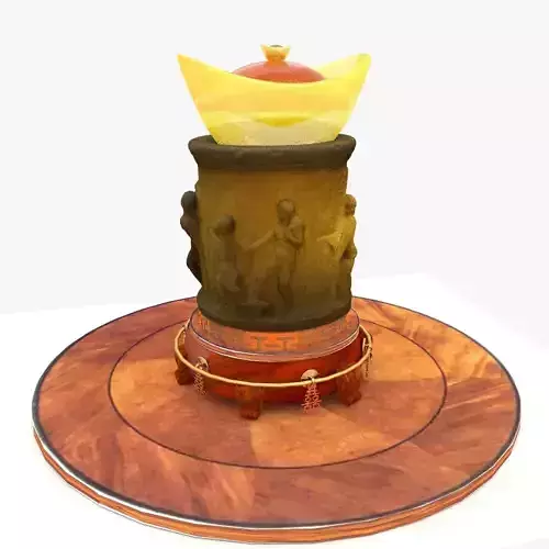 Chinese display stand with pencil holder and yuanbao 3D model