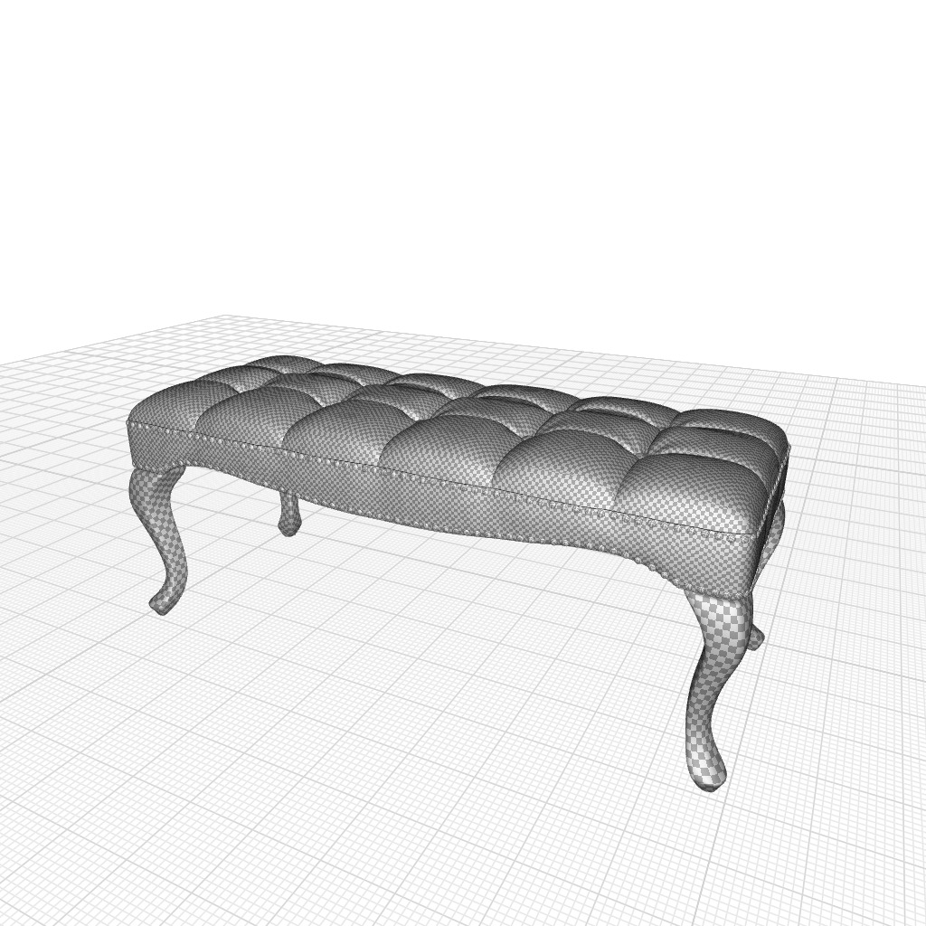 Metheny Bench Long Chair 3D model_3