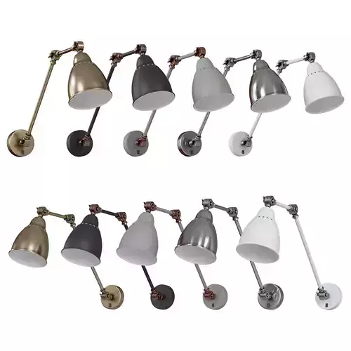 Wall lamp with switch A2055AP-1AB - 1BK - 1GY - 1SS - 1WH 3D model