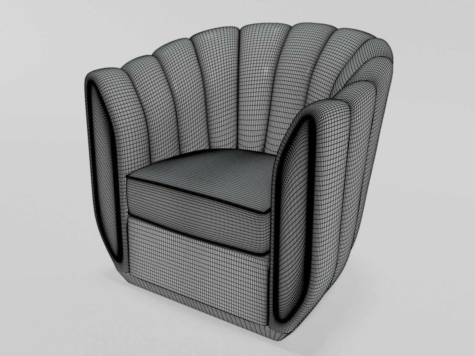 Armchair swivel chair leather 3D model_6